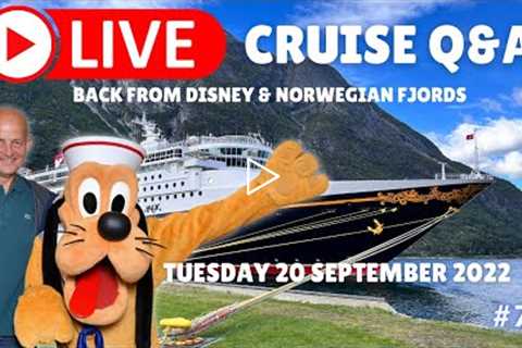 LIVE CRUISE Q&A Hour #75 Tuesday 20 September 2022. Your cruising questions answered