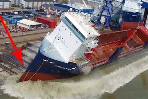 Big Ship Launch Compilation | 12 Awesome Ship Launches, Fails and Close Calls