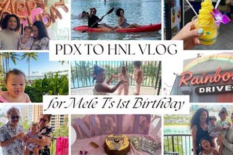 BACK IN HAWAII ❀ VLOG: Mele T''s 1st Birthday ♡, Waikiki Beach, Hilton Hawaiian Village, FLOOD!