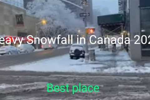 Driving in Canada Snow Storm// Travel video//Snowfall & Freezing cold