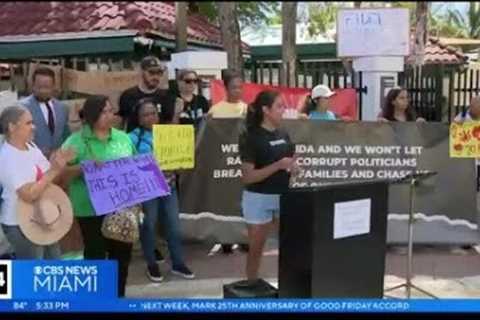 An Immigration rally was held at Domino Park Wednesday