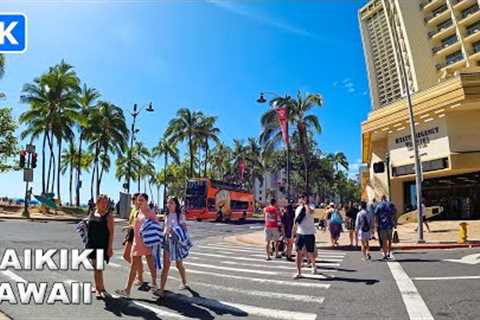 [4K] Waikiki Walking Tour - Honolulu, Oahu, Hawaii 2023