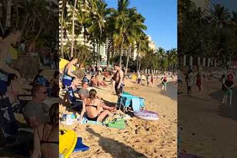 🌴 Enjoying a Walk on Waikiki Beach Hawaii ☀️