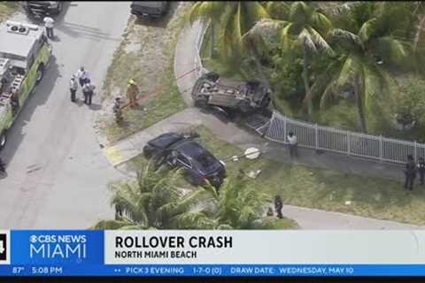 1 hospitalized, 3 in custody after hit-and-run crash in North Miami Beach