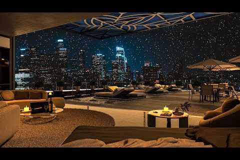 Beautiful Night in Los Angeles - 4K Cozy Apartment - Late Night Mood Jazz For Relax, Study &..
