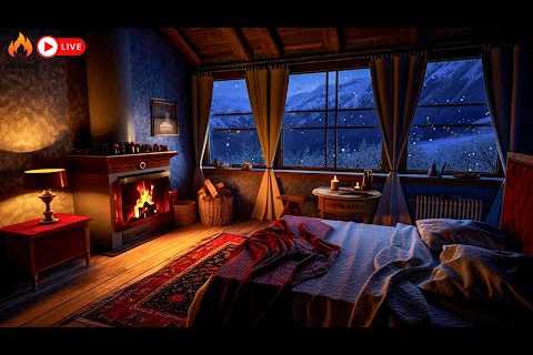 Cozy Fireplace 🔥Sleep Well with Relaxing Blizzard and Fireplace.