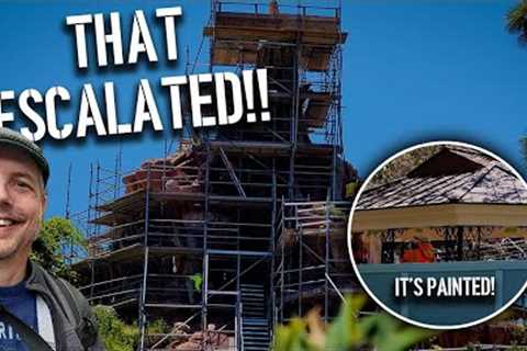 Splash Mountain demo escalates + progress at Tianas Palace  | Disneyland Construction 06-26-2023