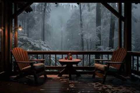 💨 Storm Blizzard Ambience / Relaxing Icy Cold Winter Snow Storm by a Cozy Porch for Sleeping & ..
