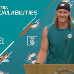Linebacker Andrew Van Ginkel meets with the media | Miami Dolphins