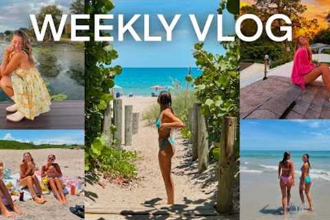 weekly vlog: travel to a new Florida beach, rooftop sunset, and baking with friends