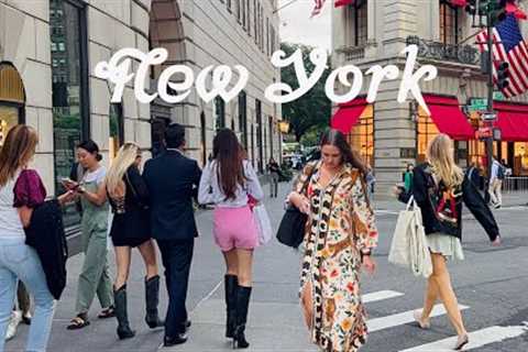 [4K]🇺🇸NYC Fall Walk🗽5th Ave Evening Walk 🚕🍂Rockefeller Center to Plaza Hotel | Sept 2023