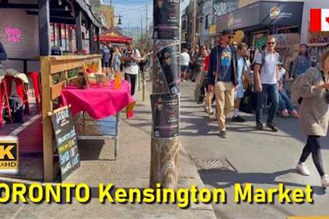 Downtown TORONTO Streets Life 4K Walking Tour | Kensington Market Street Food & Performers