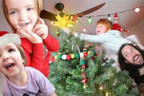 SNOWY our FAMiLY ELF is back!!  Navey Niko & Adley decorate the Christmas Tree morning routine..