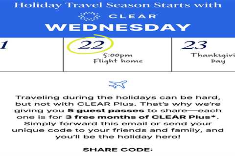 Clear Offers Users Free Guest Passes for the Holidays