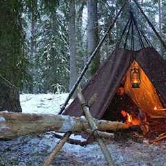 4 Days Winter Bushcraft Camping - Fatwood Light - Log Heated Hot Tent