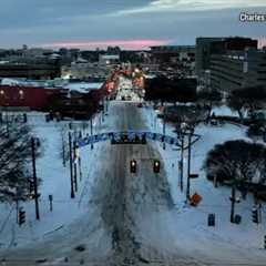 RAW VIDEO: Drone Footage of Memphis Snowfall