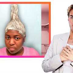 Hairdresser Reacts To Chaotic Home Relaxer Videos