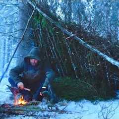 Winter Survival and Bushcraft - Alone in the Bitter Cold