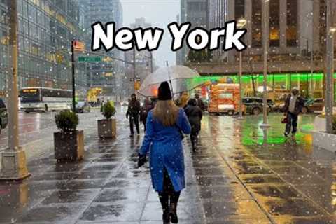 NYC Snowfall Walking Tour 2024 4k Video