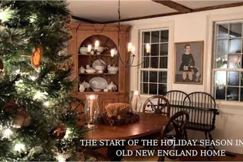 Thanksgiving dining room and Thanksgiving tree, painting a nutcracker, packing for vacation in Maine