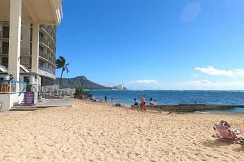 HONOLULU HAWAII ON CARNIVAL MIRACLE CRUISE. PUBLIC BUS TOUR TO WAIKIKI BEACH. WATCHING SUNSET