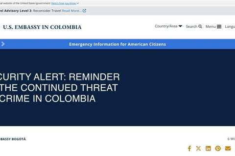 U.S. Embassy In Colombia Issues Travel Warning Reminder Over Continued Crime