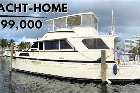 $199K 58'' Yacht Tour / CanNOT afford a house on the Water? You Can Live aboard This!