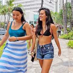 HAWAII PEOPLE 🌴 Walking Tour 🌴 Hale Koa Hotel to Queens Beach Waikiki #vacation #walking #oahu