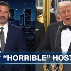 Trump Attacks Horrible Jimmy Kimmel, Gets Embarrassing Fake Award & Jimmy Announces Show Renewal